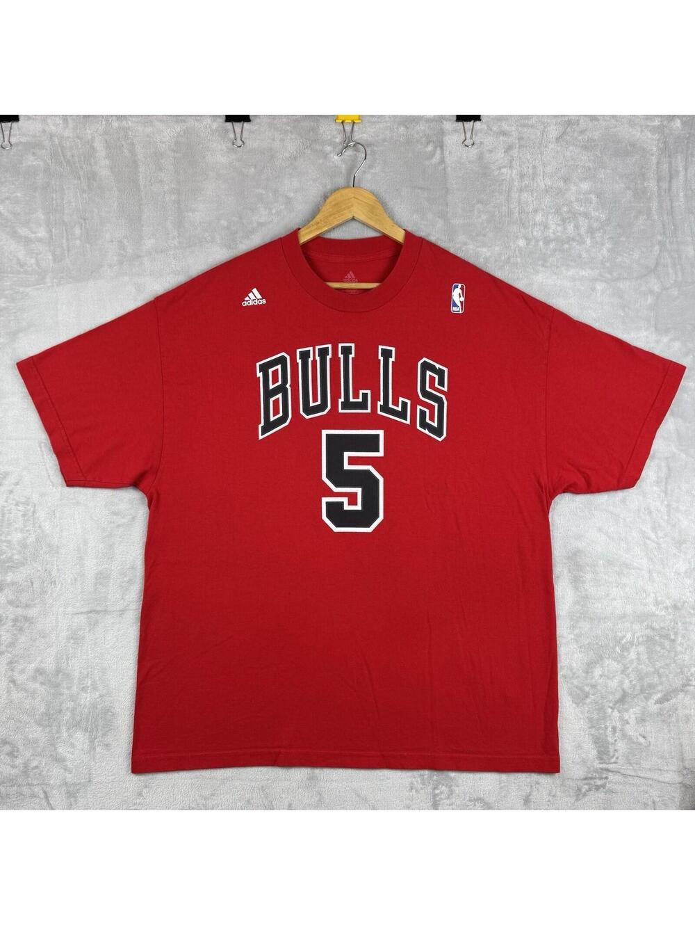 Adidas Chicago Bulls Carlos Boozer #5 T-Shirt Men's 2XL Red Basketball NBA Sport